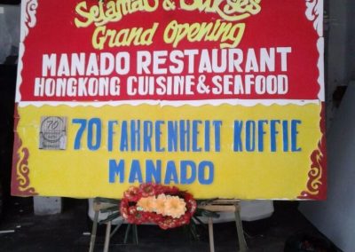 Bunga Papan di Manado Pembukaan Restoran